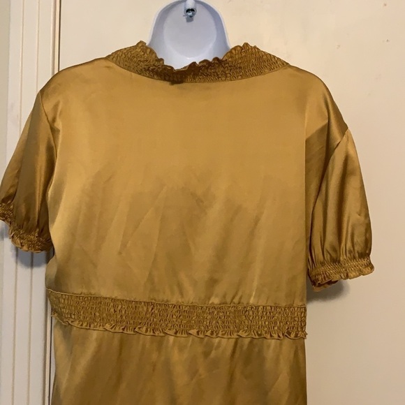 BCBG Silk Charmeuse Puffy Sleeve Top L - Picture 5 of 8